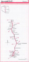 маршрут 5 -   гдыня - гданьск - тчев - свеце - хелмжа - торунь - влоцлавек - ленчица - лодзь - пётркув-трыбунальски - ченстохова - катовице - белъско-бяла - цешин (648 км)
